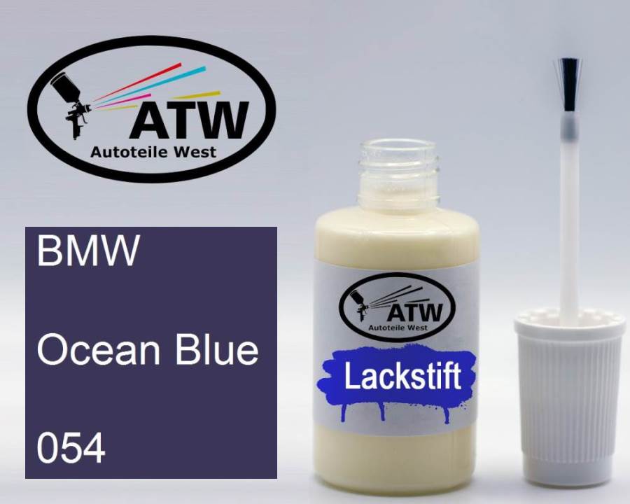 BMW, Ocean Blue, 054: 20ml Lackstift, von ATW Autoteile West.